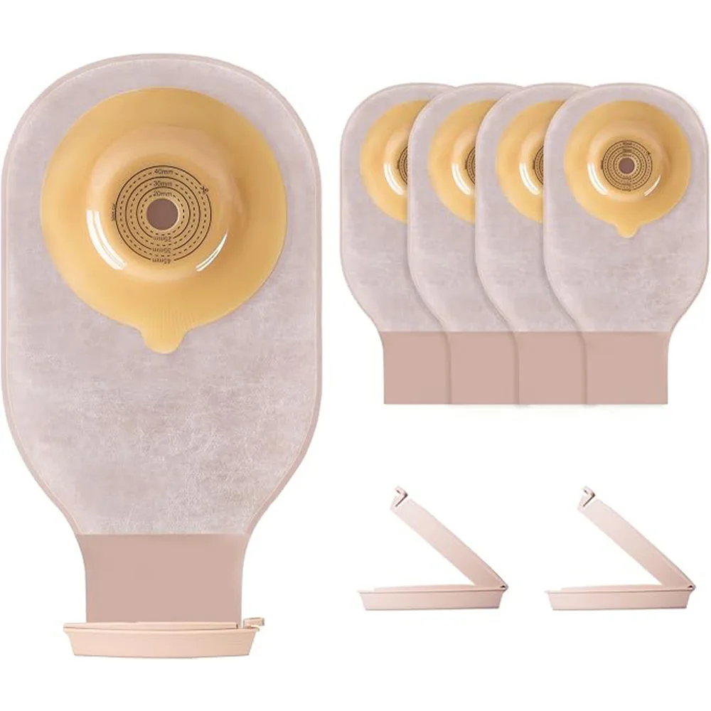3Pcs Colon Bags with Clip Closure, Integrated Convex Pocket Ostomy Supplies, 15Mm-45Mm Cuttable Drainage Bags for Stomach Care
