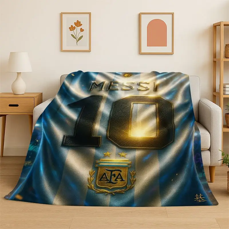 Football Goat M-Messi Sport Soft Flannel Throw Blanket,Cozy Blanket for Bed,Couch,Sofa,Bedroom,Living Room,Travel,Picnic kids