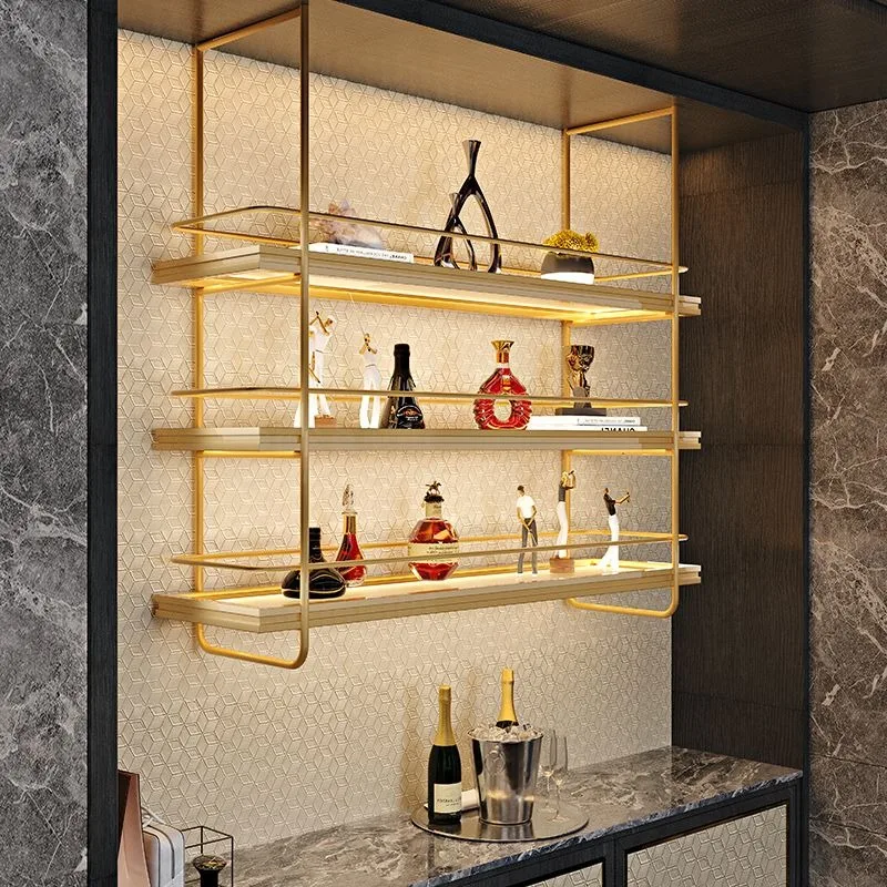 

Wall Standing Bar Cabinet Wine Rack Commercial Luxury Metal Display Bar Cabinet Wine Rack Modern Shop Vitrina Home Furniture