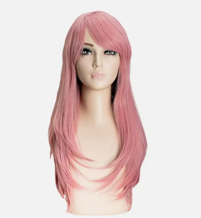 20 Inch Full Head Straight Hair Wig (Pink)