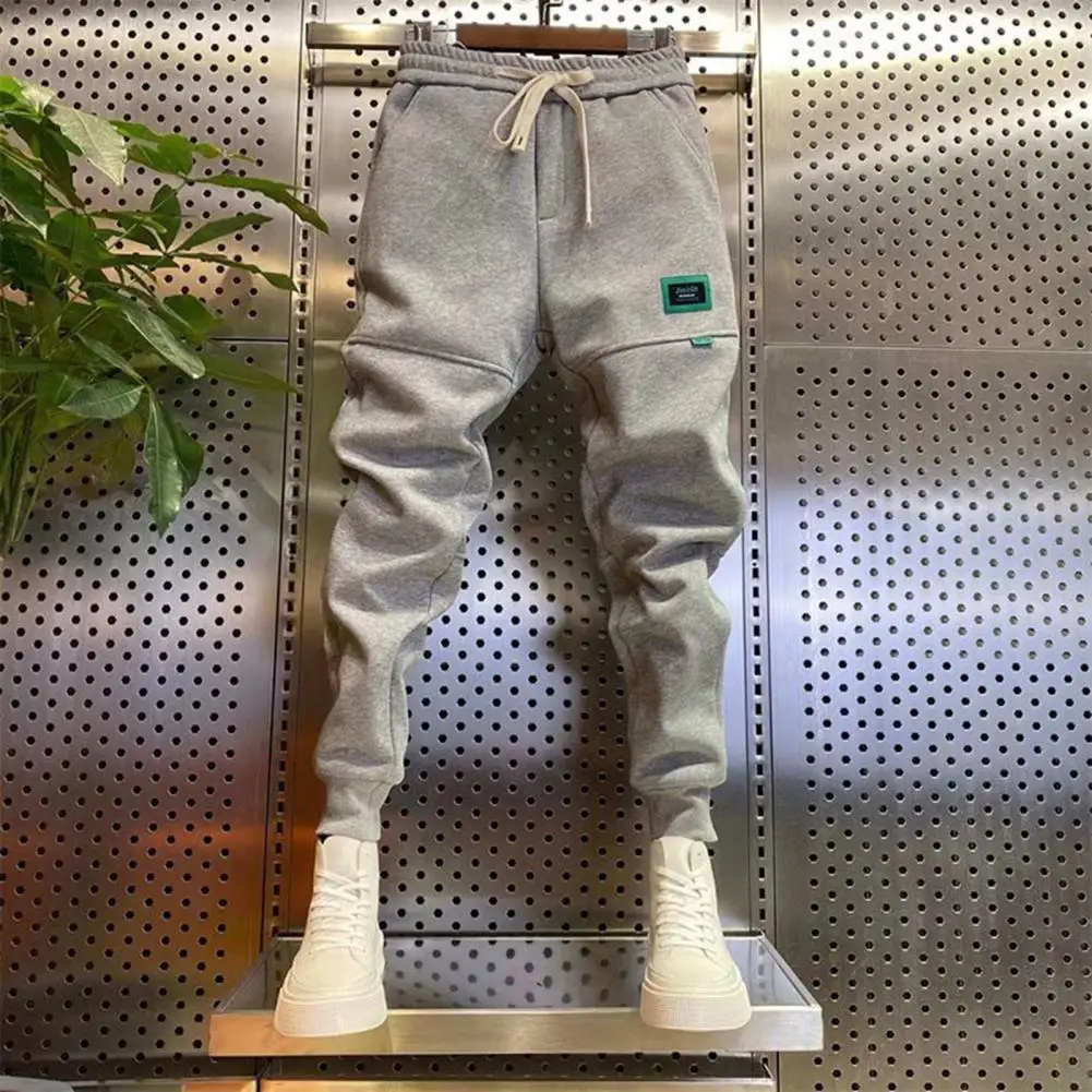 Pantalones de chándal Harajuku de felpa gruesa con banda en el tobillo, pantalones de chándal de Hip Hop, pantalones bombachos informales para hombre, pantalones Cargo para correr, ropa de calle