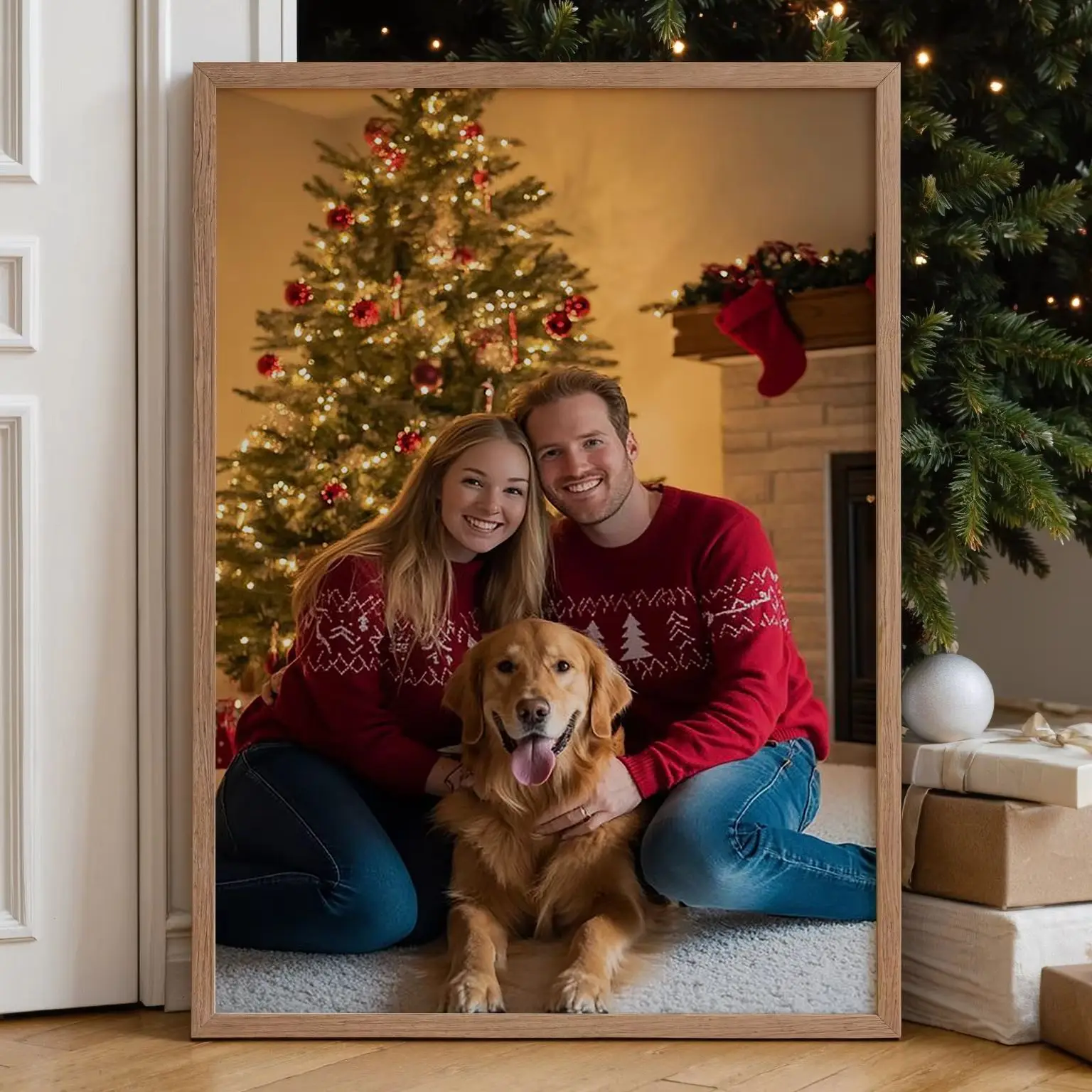 1PC Custom Photo Canvas Print,Personalized Unframed Wall Art for Couples,Bedroom Decor&Christmas Anniversary Souvenir Gift