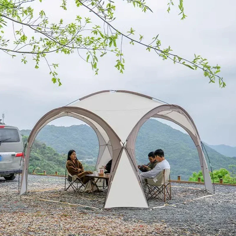 

can accommodate 4-6 people outdoor shade picnic and beach tent Tent Outdoor awning Manual tent UV protection Large space