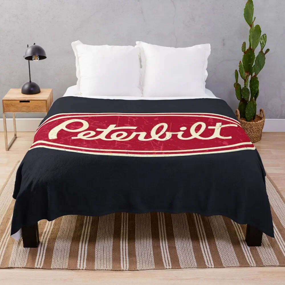 

Peterbilt Truck Racing Vintage Throw Blanket Cozy Sofa Blanket for TV Watching Napping