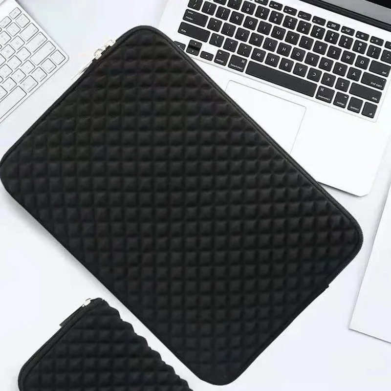Diamond Embossed Plus Velvet Lined Bags Laptop Bags Business Autumn Prevent Travel 11 12 13 14 15 15.6 16 inches