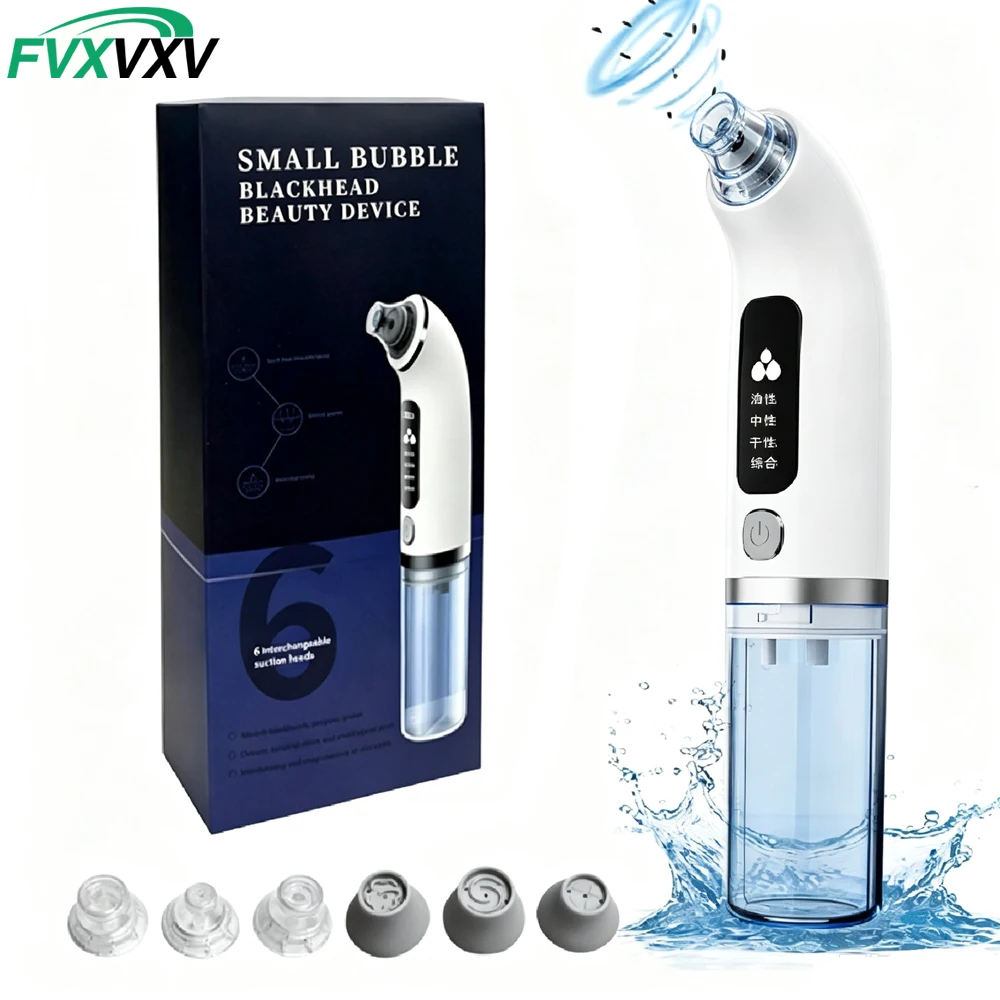 Blackhead Remover Pore Vacuum with 4 Suction Levels, 6 Probes Portable Facial Pore Cleaner - Rechargeable Blackhead Remover Too