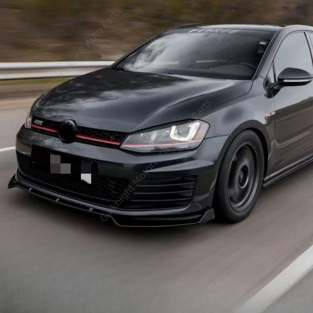 

Front Bumper Splitter Lip/Spoiler Protector Plate Lip/Spoiler Guard Gloss Black For VW Golf 7 7.5 GTI GTD R R-Line 2013-2020