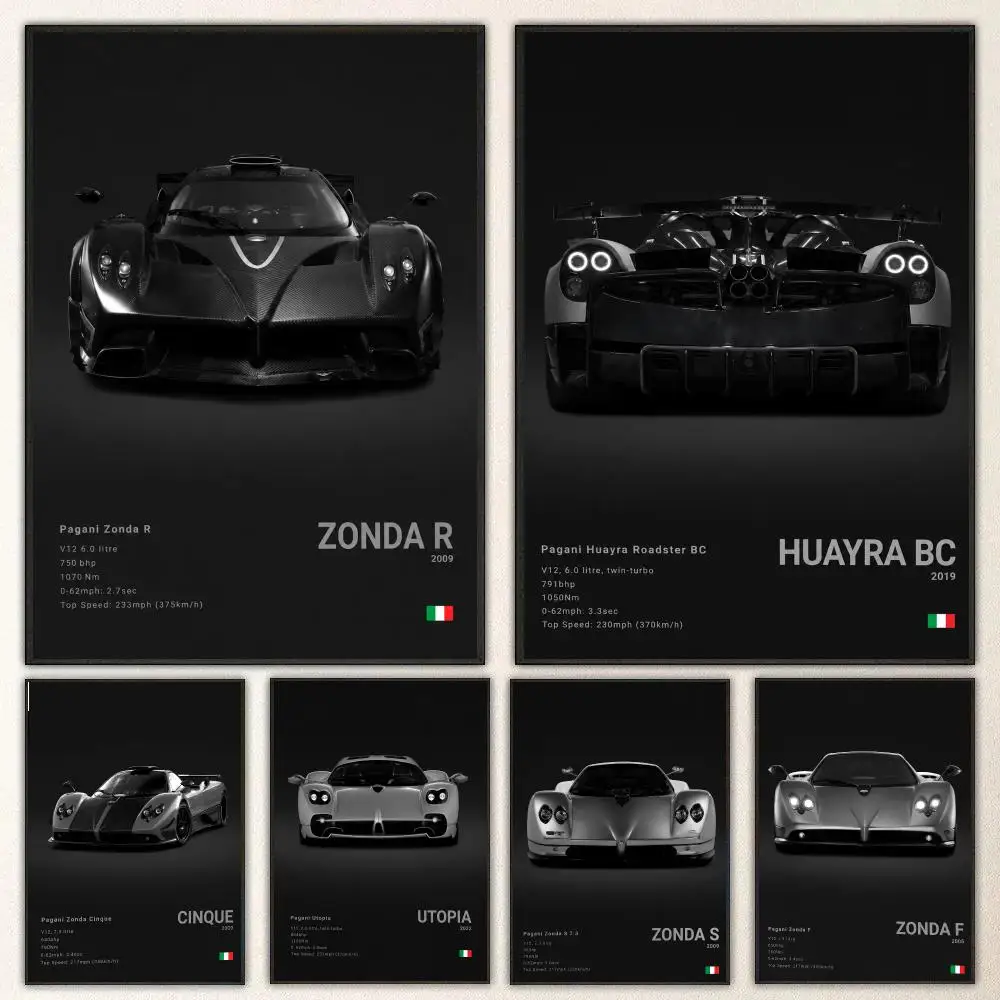 Brand-Pagani Poster High-definition  poster stickers, suitable for bedroom, living room, home decoration