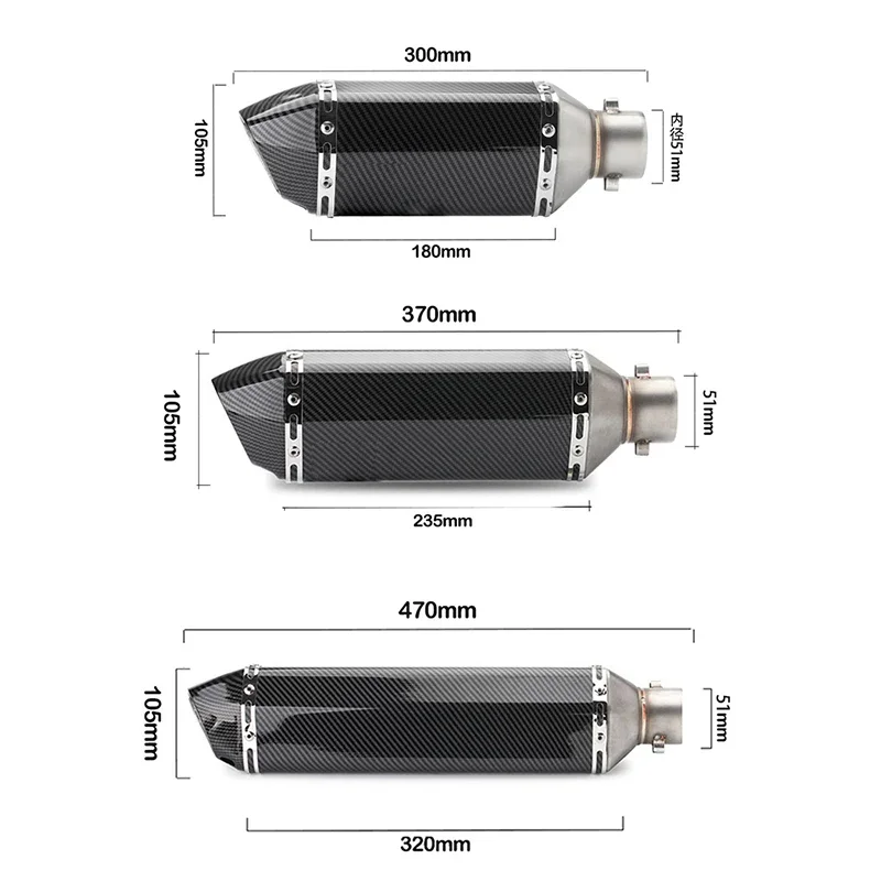 오토바이 배기 파이프 개조 머플러 파이프, 51mm 범용 액세서리, Akrapovic XJ6 MT07 09 03 용 모토 DB 킬러