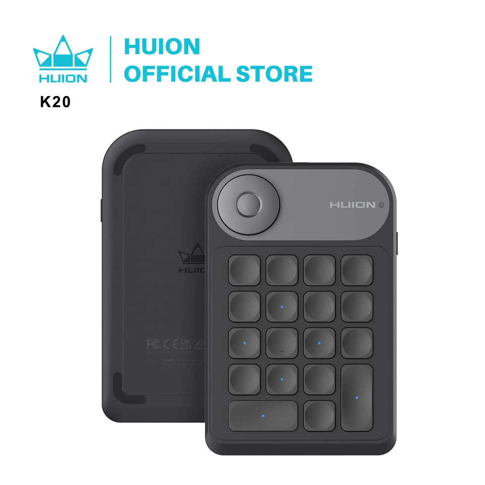 Huion K20 Keydial Mini Keyboard for Drawing Tablet