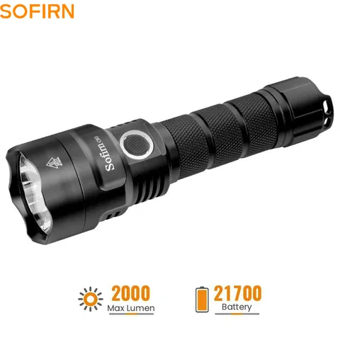 Sofirn C8G Powerful 21700 LED Tactical Flashlight SST40 2000lm 18650 Recharge Battery Torch with ATR 2 Groups Ramping Indicator
