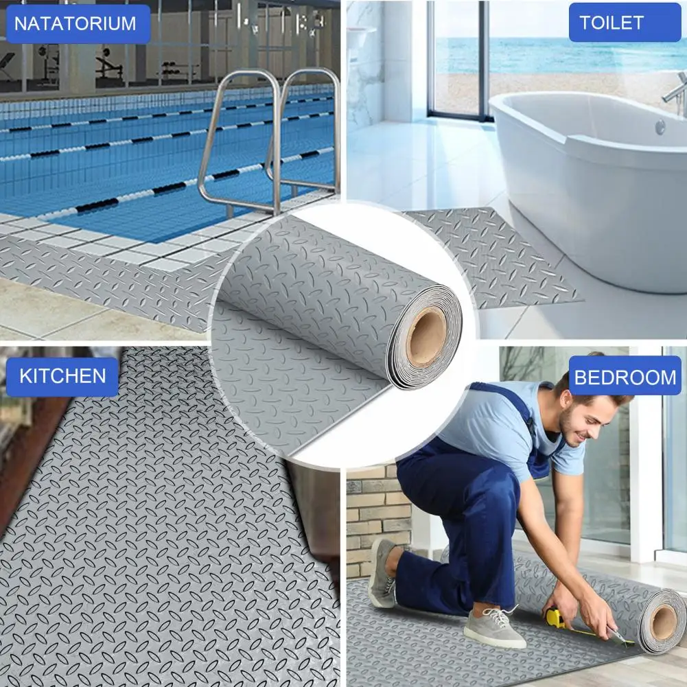 2mm Thick PVC Floor Mat Roll,  Non-Slip, Waterproof & Easy to Clean - Ideal for Kitchens, Bathrooms, Garages, Swimming Pools