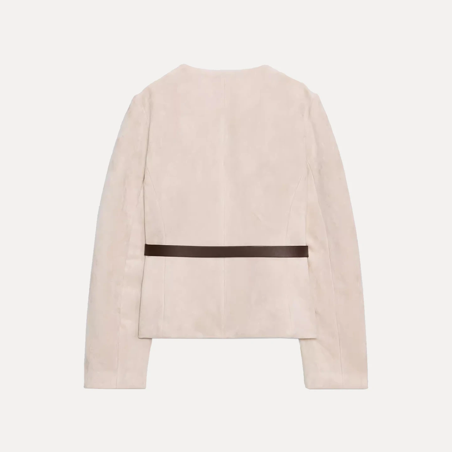 Faionable Costume Texture Velours Jaet avec Ceinture pour Femme Z Or Vêtements d'extérieur Européens Sle Long Sve rond Ne Butto...