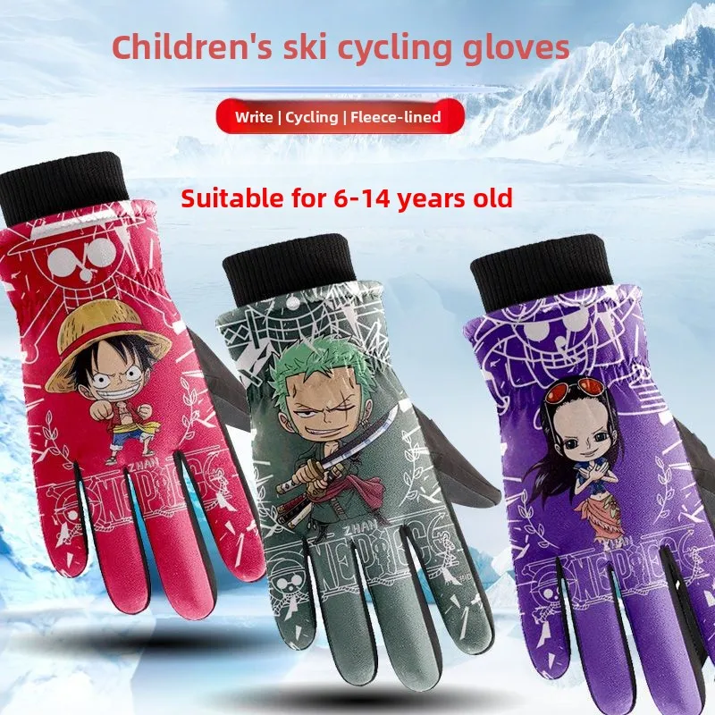 One Piece Roronoa Zoro аниме мультфильм студенческие перчатки креативные персонализированные зимние противохолодные теплые лыжные перчатки подарок оптом