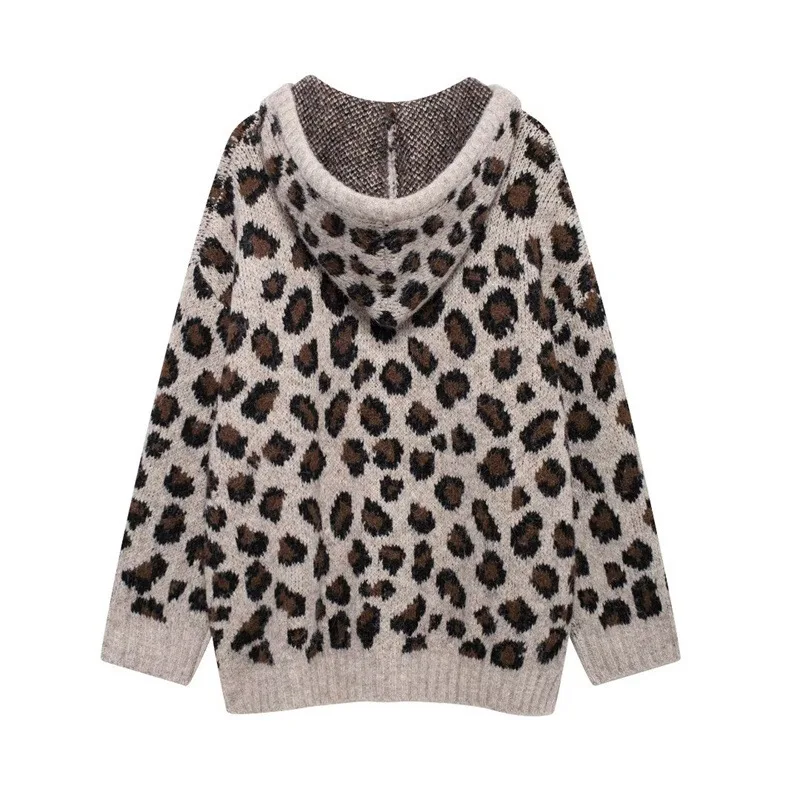 GG New Autumn And Winter Women's Casual Loose Fitting Patch Bag Drawstring Knitted Hooded Sweater Sweatshirt Jacket