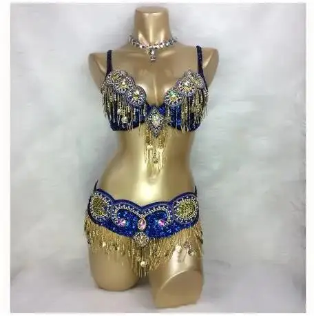 Sexy belly dance costume wear Bar+Belt 2piece/ set bar party nightclub belly dance costumes ladies women stage show dance wear
