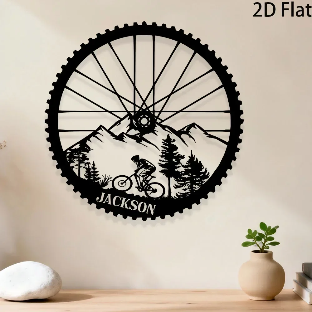 CIFBUY Personalized MTB Iron Metal Wall Art, Custom Name Sign, Rustic Accent Decor for Home Office Garage Wall Hanging