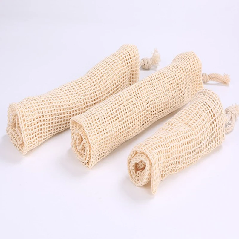 New Cotton Mesh Vegetable Bags Produce Bag Reusable Cotton Mesh Vegetable Storage Bag Kitchen Fruit Vegetable with Drawstring