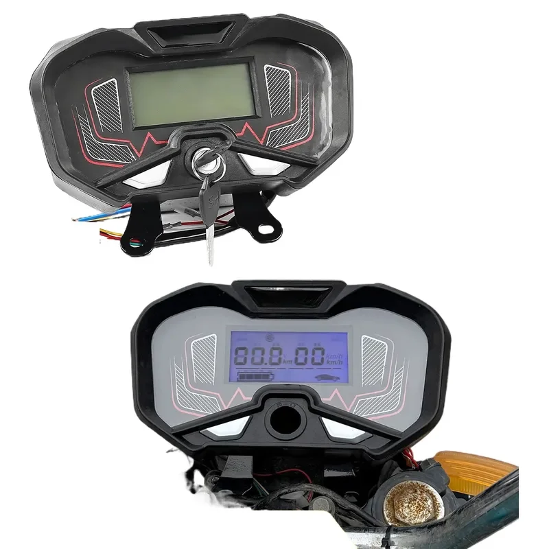 Universal LCD Digital Speedometer Voltmeter Battery Level Gauge Compatible with Zongshen Electric Tricycle 48V 60V 72V