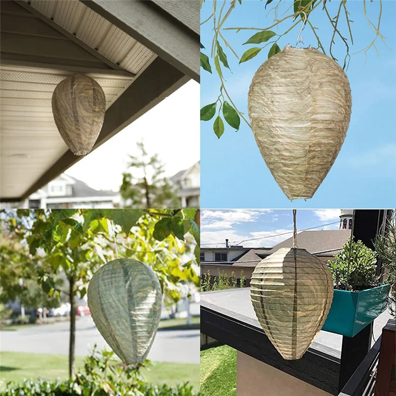 LICE-4 Pak Umpan Sarang Tawon, Perangkap Tawon Pengusir Tawon Gantung Ramah Lingkungan, Perangkap Sarang Tawon Palsu Alami Tawon Bebas Lebah Mudah Digunakan