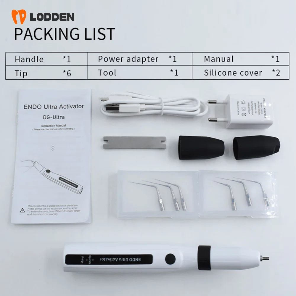 182-D2 Dental LED nirkabel Ultrasonic Activator Endo Ultra Activator ultrasonik cuci gigi dengan 6 ujung alat kedokteran gigi