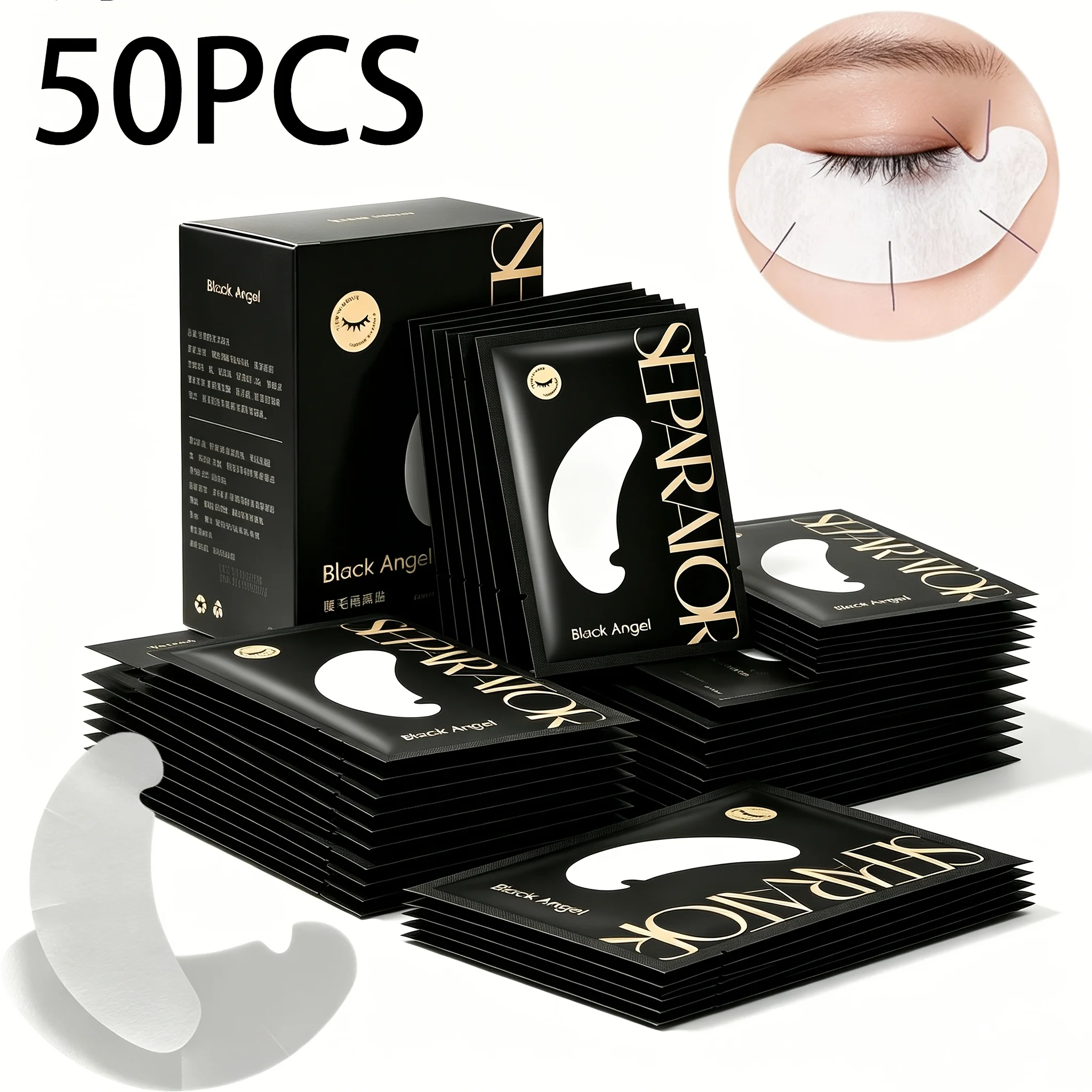 50 unidades Novas Almofadas Ergonômicas em Formato U para Extensão de Cílios, Protetores de Olhos para Isolamento de Cílios, Ferramentas de Enxerto, Embaladas Individualmente