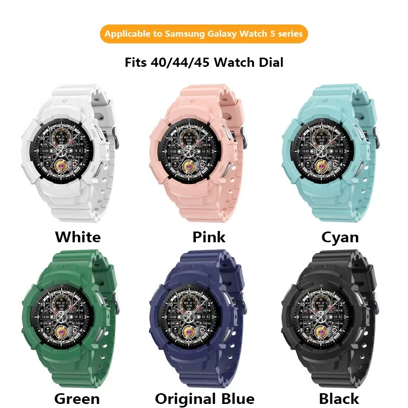 Soft Fashion Cover For Samsung Galaxy Watch 5 40mm 44mm Silicone Protector Case Strap For Samsun g Watc h 5 Pro 45mm Bumper