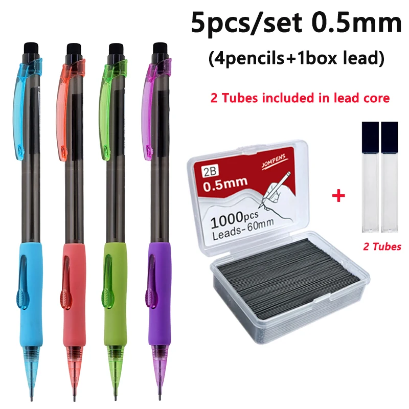 0,5 0,7 0,9 mm seitlich drückendes Druckbleistift-Set mit 1000/700 Stück/Karton Mine, austauschbare automatische Bleistiftminen mit 2 Röhren – Detail 10