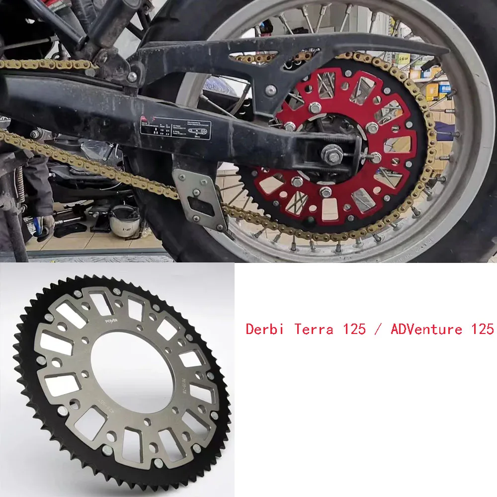 New Motorcycle For Derbi Terra 125 / ADVenture 125 Three-Piece Chain Accessories Modified Large and Small Chain Sprocket Tools