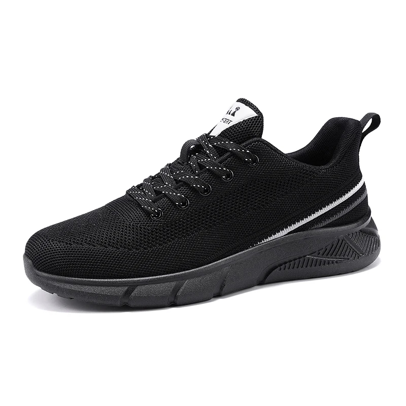 Men Sport Shoes Lightweight Running Sneakers Walking Casual Breathable Shoes Non-slip Comfortable Black Big Size 35-47 Hombre