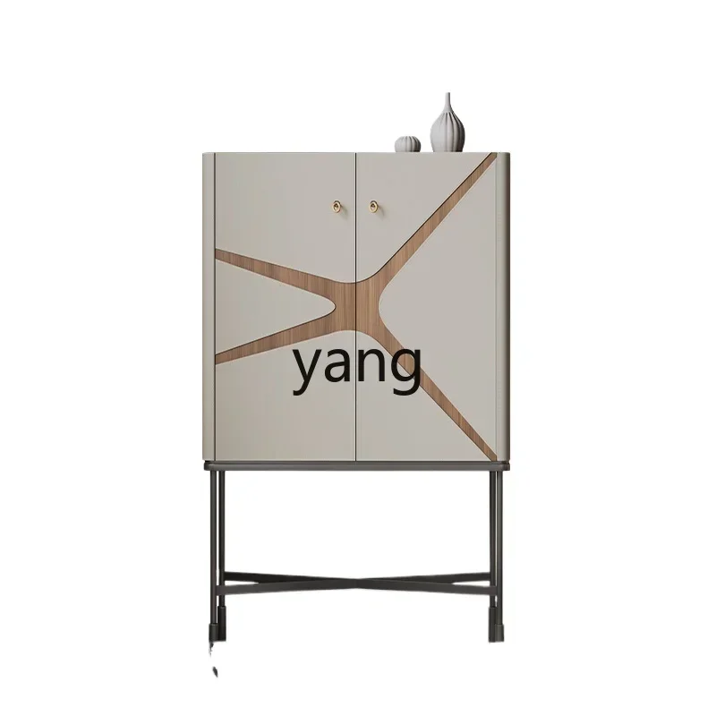 

LH minimalist dining side cabinet high-end light luxury high-footed cabinet solid wood bookcase storage furniture