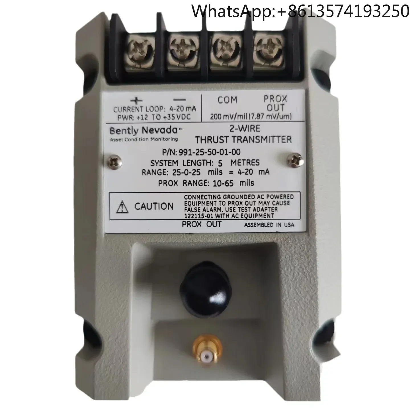 

Bently Bentley vibration transmitter 990-10-XX-01-00 MOD: 163930-01 brand new