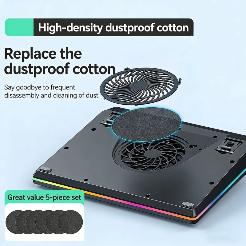 Colorful LED Laptop Stand With Strong Fan And Comfortable For Computers D2RC