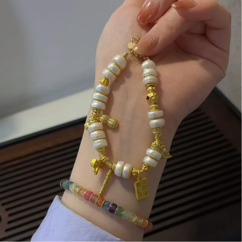 

Натуральные медицинские таблетки с позолоченными аксессуарами, браслет, высококачественный браслет, модные украшения