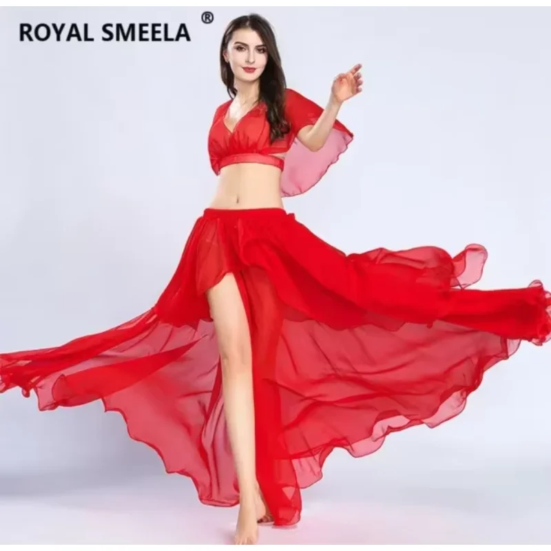 

1pcs/lot woman belly dancing long skirt lady sexy belly dancing chiffon skirt