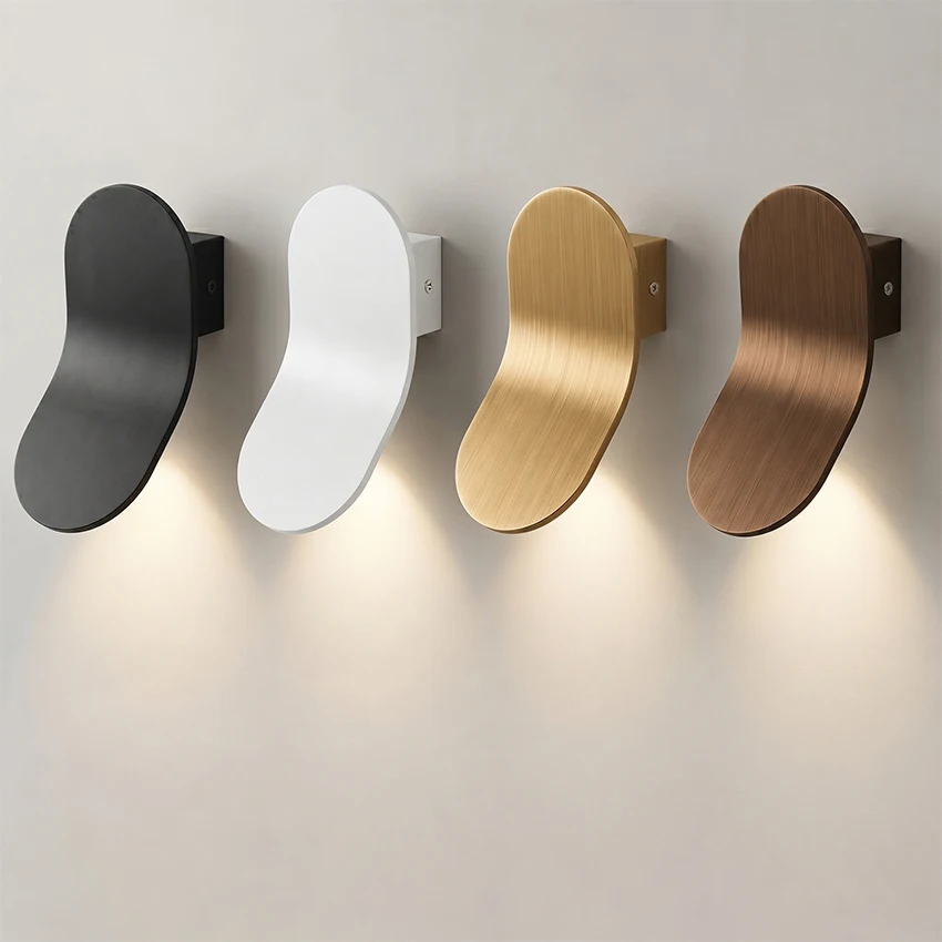 

Modern Minimalist 5W LED Wall Sconce Indoor Aluminum Decorative Wall Light Black White Gold Coffee for Bedroom Hallway Hotel