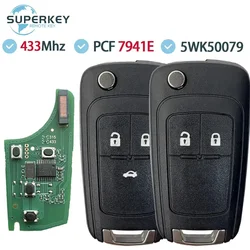Llave remota con Chip ID46 BTN 2/3 de 433MHz para Opel Vauxhall Corsa Astra J Chevrolet Cruze Spark Malibu Sail Aveo PCF7941E B01T3BA