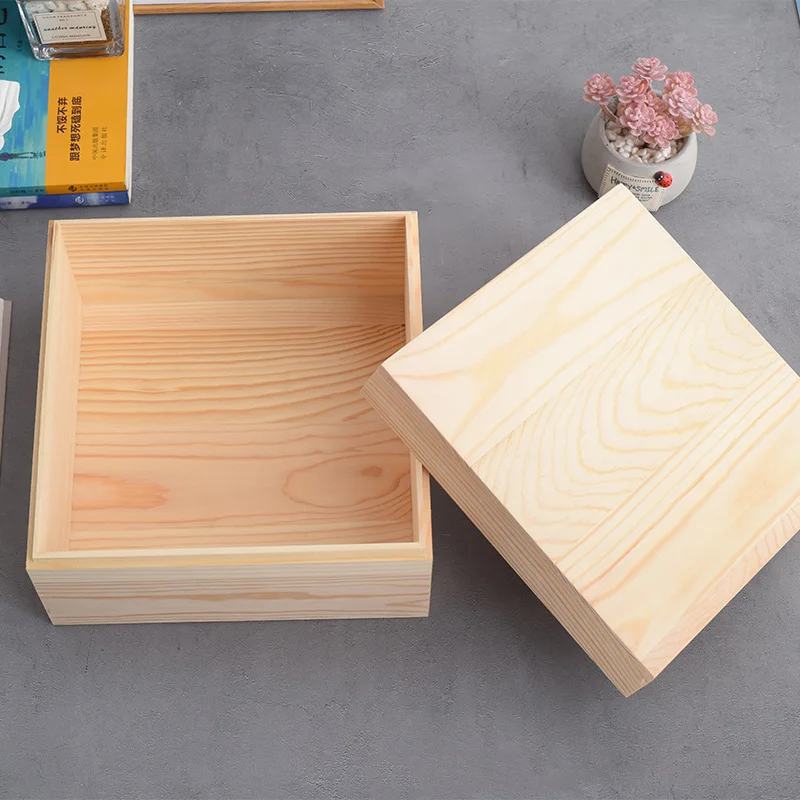 Desktop Storage Box Jewelry Storage Companion Gift Box Heaven and Earth Cover Wooden Storage Box Creative Tea Gift Wooden Box