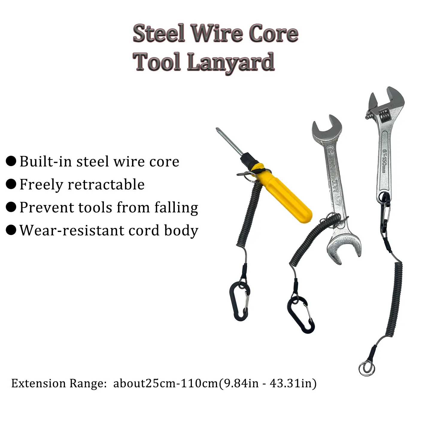Steel Wire Core Retractable Anti-Lost Lanyard, Anti-Drop Rope for Fishing Tools & Keys, Built-in Steel Wire, Anti-Lost Strap