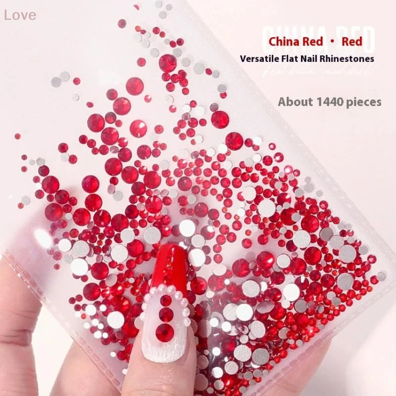 [L & P] 1440 قطعة مسمار الراين كريستال مستدير AB مسطحة القاع مسمار مسمار الأحجار الكريمة الزجاج AB ومجموعة واضحة مسمار الفن السحر DIY بها بنفسك