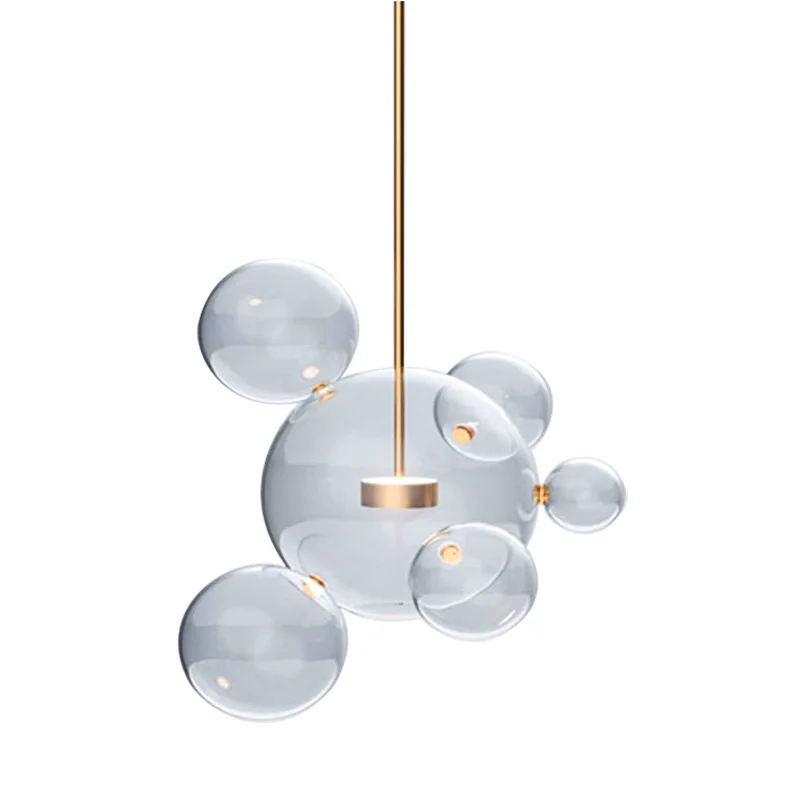 Small Size Home Deco 2024 New Trend Glass Bubble Gold Chandelier Lighting Lustre Suspension Luminaire Lampen For Dinning Room