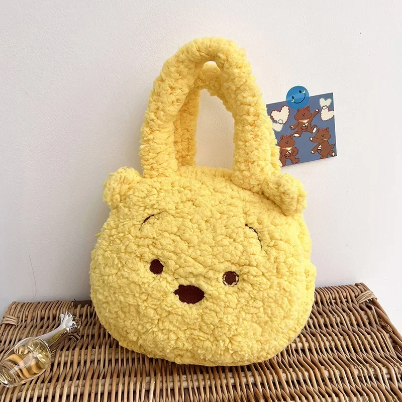 Disney Retro Trend Strawberry Bear Handbags For Girls Cute Plush Winnie the Pooh Change Purse Fashion wallet Birthday Present