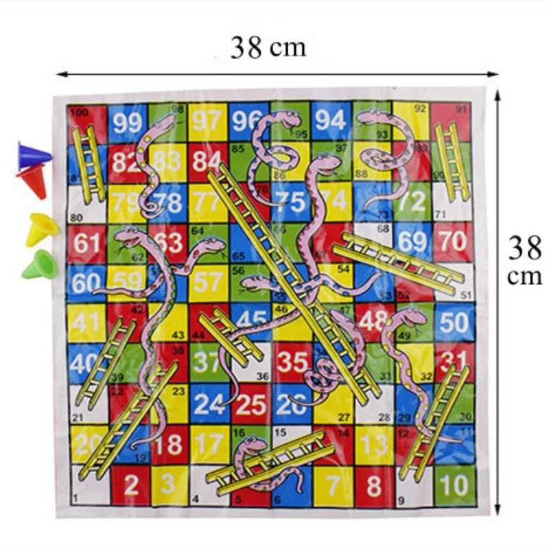 Funny Snakes and Ladders Chess Games Educational Foldable Chessboard for Kids Children Toys Board Game for Party Birthday Gifts