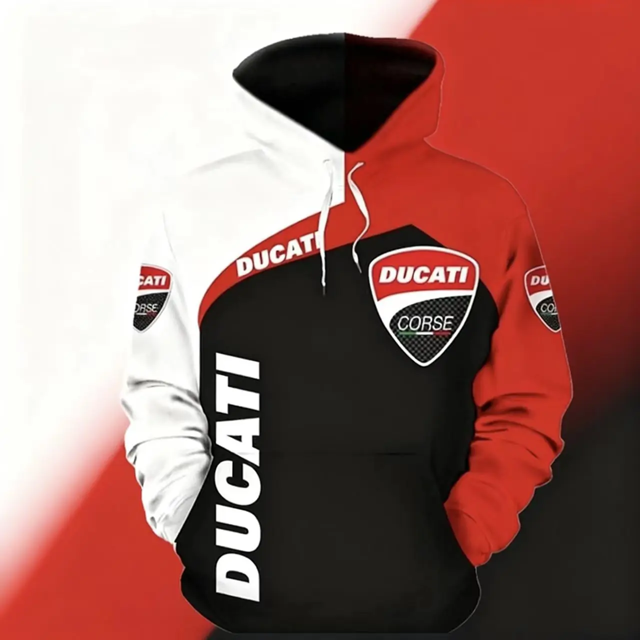 2025 motocicletta Ducati stampata in 3D di vendita calda, felpa con cappuccio da corsa, giacca da ciclismo all'aperto per uomo e donna primaverile e autunnale