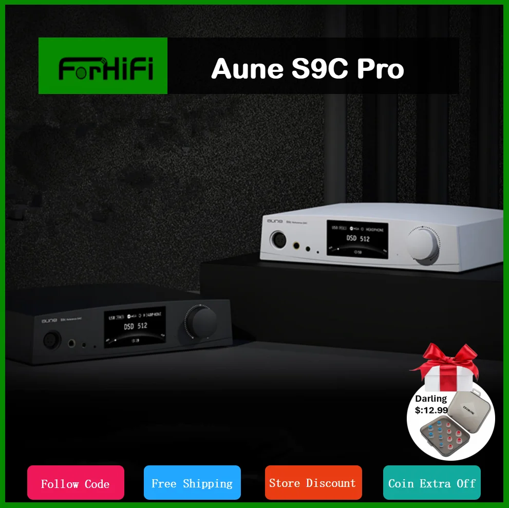 

Aune S9C Pro Dual ES9068AS 32Bit/768k/DSD512 USB ЦАП Hi-Fi аудиофильский настольный усилитель