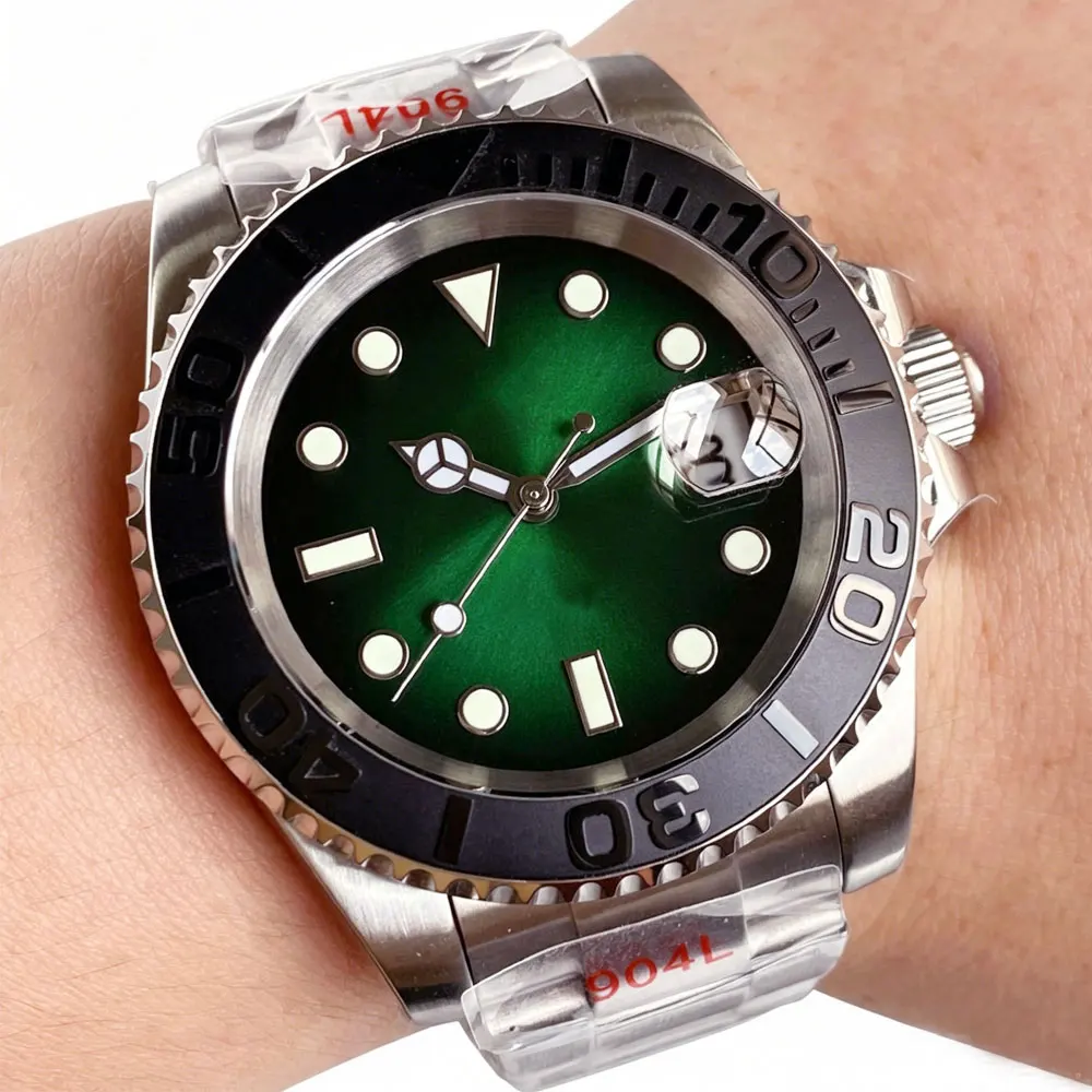 40mm Mechanical Automatic Men Watch MIYOTA 8215 20bar Waterproof 120 clicks Bezel red/blue/green Face Luminous Marks Rejor