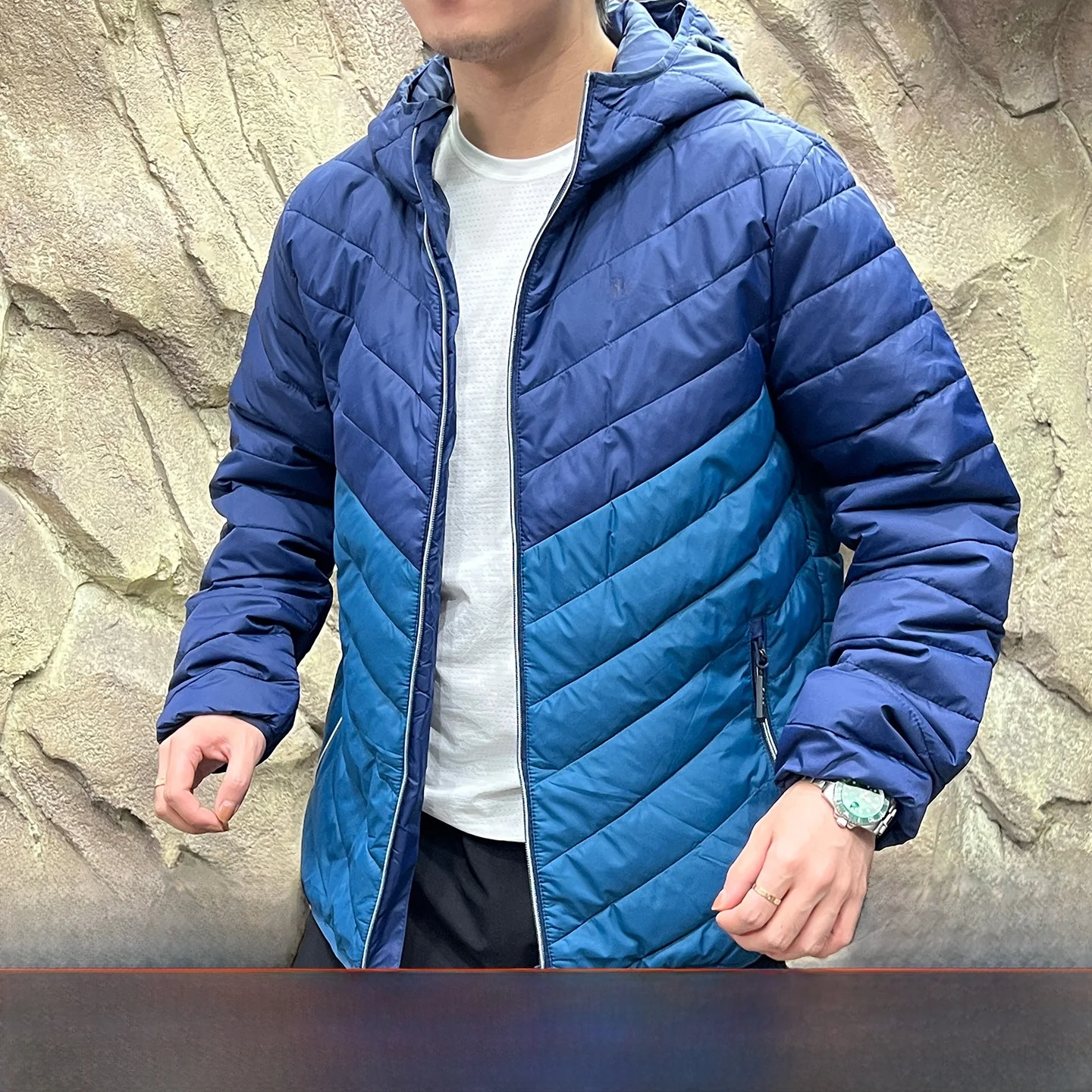 

North America Golf Series Lightweight Waterproof Cotton Jaet for Men with Hood Warmth Autumn Winter Casual Faion