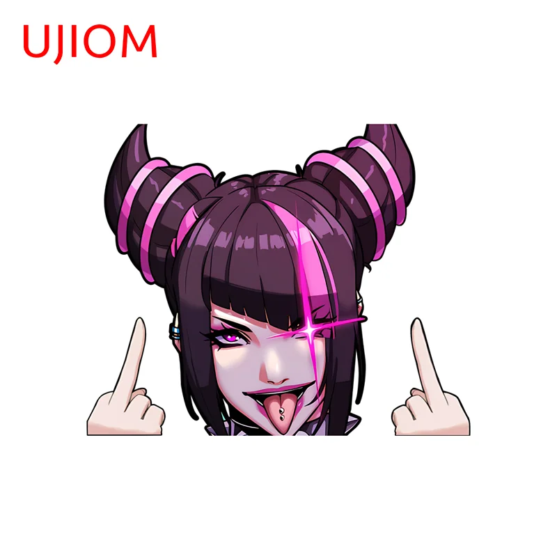 UJIOM creative hanjuri peeking middle finger Wall Sticker eye catching spoof unique PVC Decal Murals Decoration Accessories