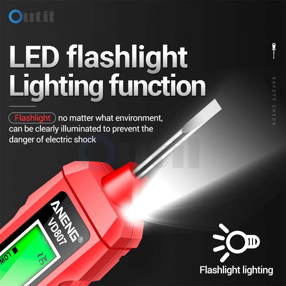 AC12-300V ذكي التعريفي شاشة ديجيتال قياس القلم الجهد قياس اقلام الفحص مع إنذار ضوء الصوت صفر سلك حي #6