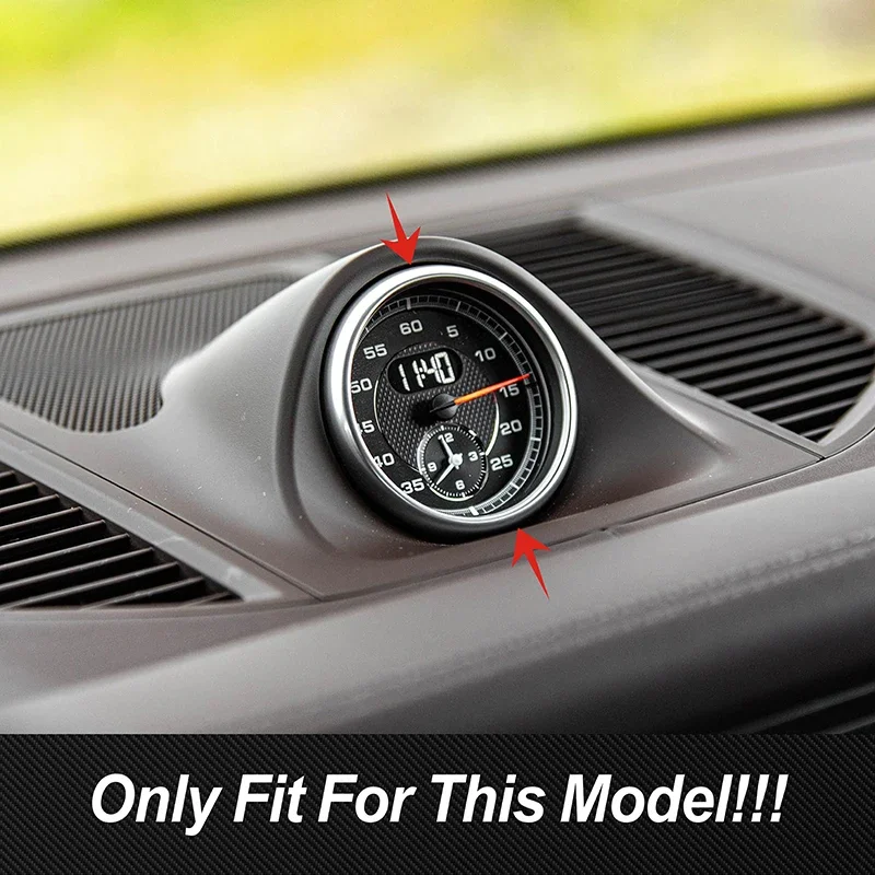 For Porsche Cayenne Macan Panamera Car Console Clock Ring Watche Time Circle Frame Sticker Decoration Trim Interior Accessories